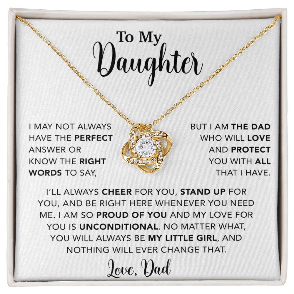 To My Daughter Necklace, Gift for Daughter from Dad, Father Daughter Necklace  15_6_White