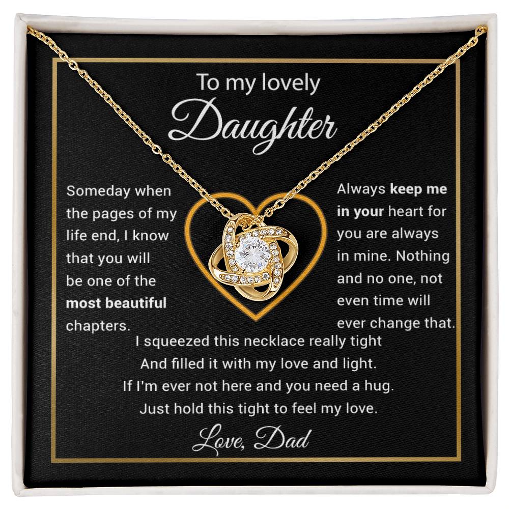 To My Daughter Necklace, Gift for Daughter from Dad, Daughter Father Necklace 27_11_Black