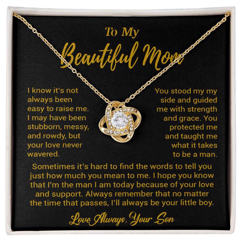To My Beautiful Mom Necklace Mom Birthday Gift Mother's Day Gift Necklace For Mom From Son_ 8_5_Gold