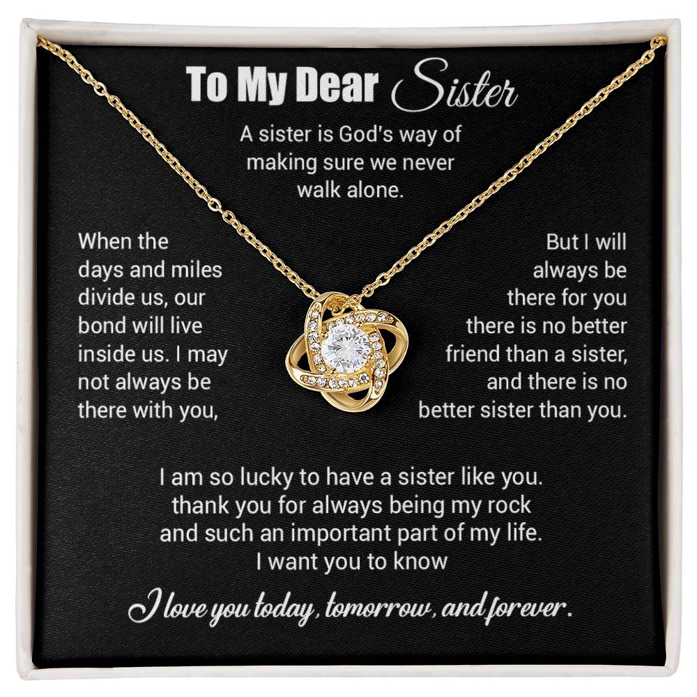 To My Sister Necklace, Brother to Sister, Birthday gift For Sister from Brother 3_4_Black