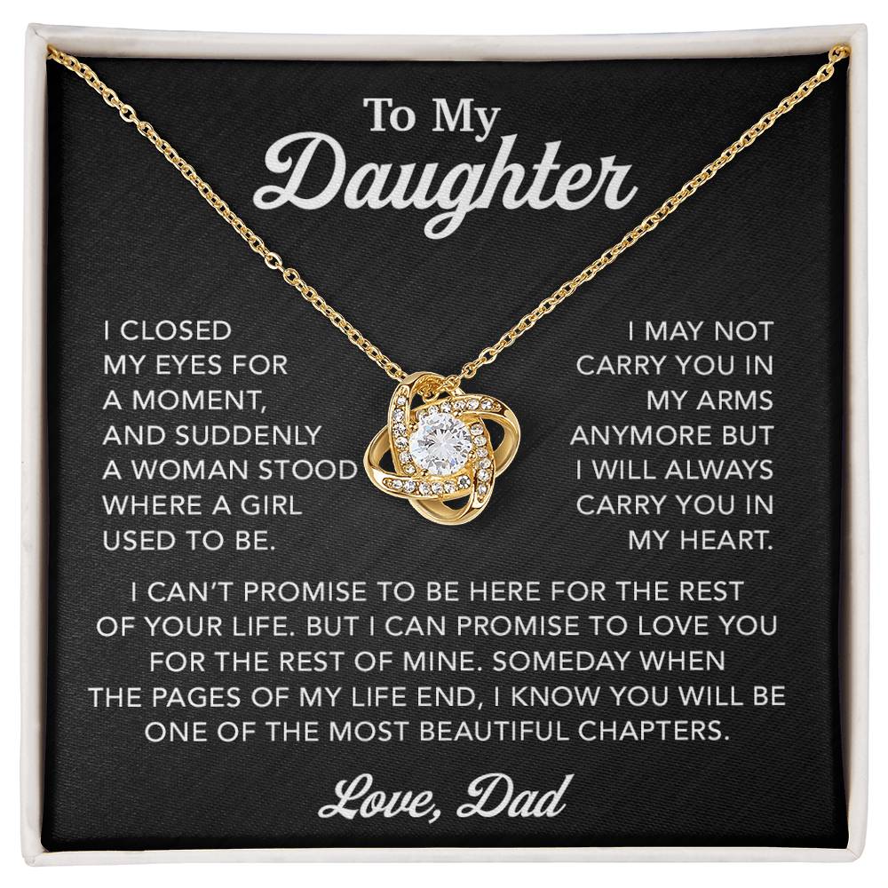 To My Daughter Necklace, Gift for Daughter from Dad, Father Daughter Necklace 28_3_Black