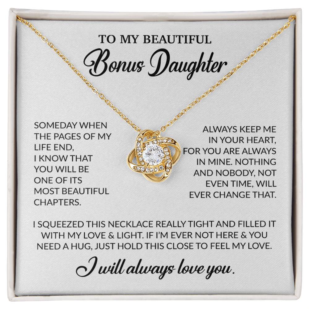 To My Bonus Daughter Necklace, Gift for Bonus Daughter, Step Daughter Birthday 24_11_White