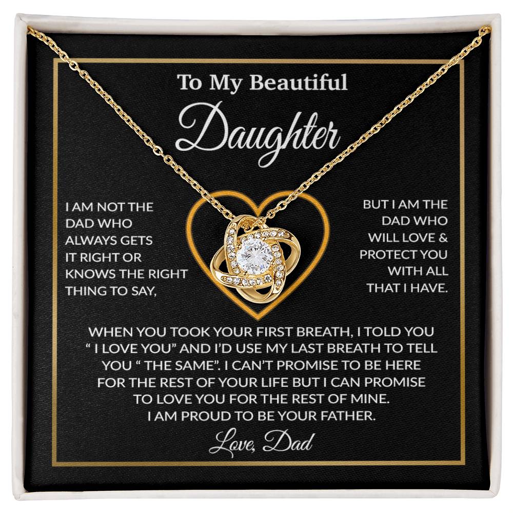 To My Daughter Necklace, Gift For Daughter From Dad, Daughter Father Necklace 12_1_Black