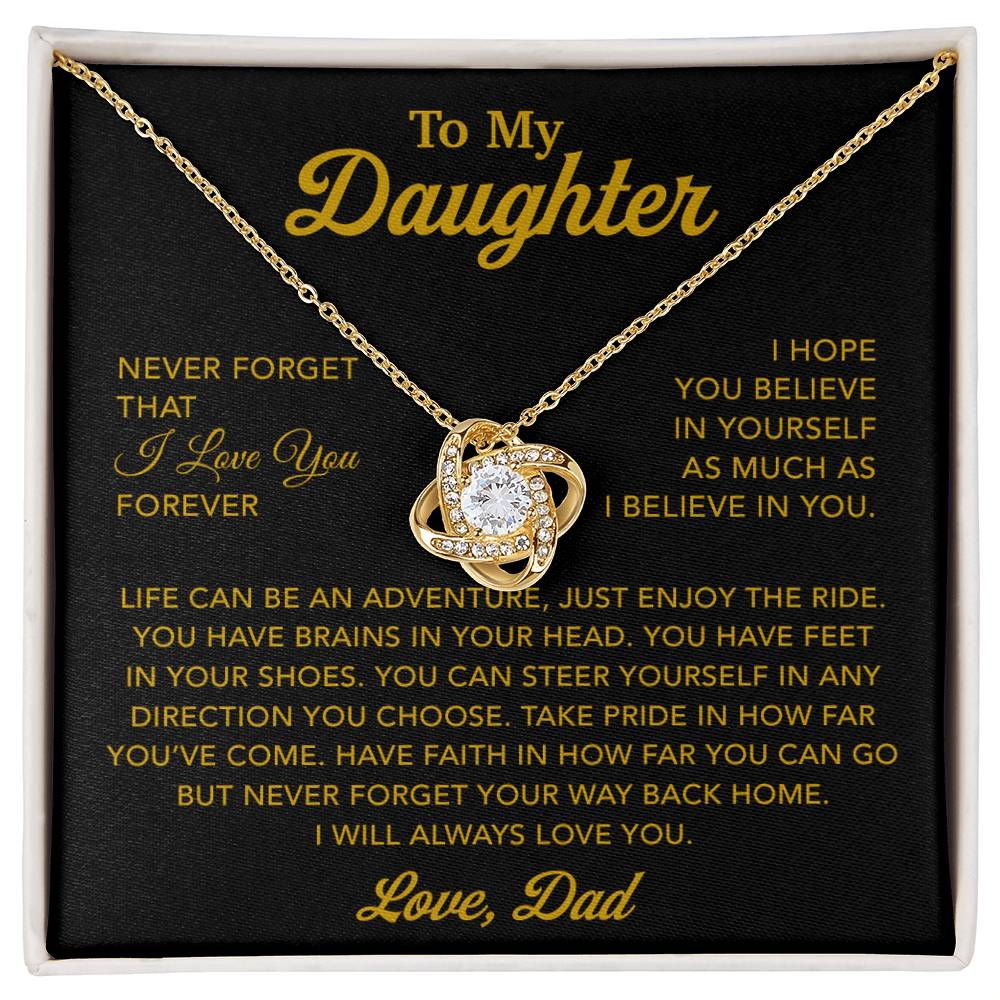 To My Daughter Necklace, Gift for Daughter from Dad, Father Daughter Necklace 10_1_Gold