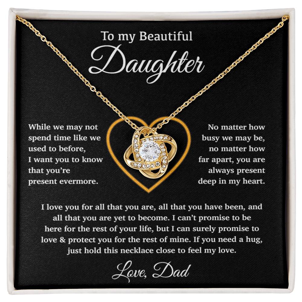 To My Daughter Necklace, Gift for Daughter from Dad, Father Daughter Necklace 11_6_Black