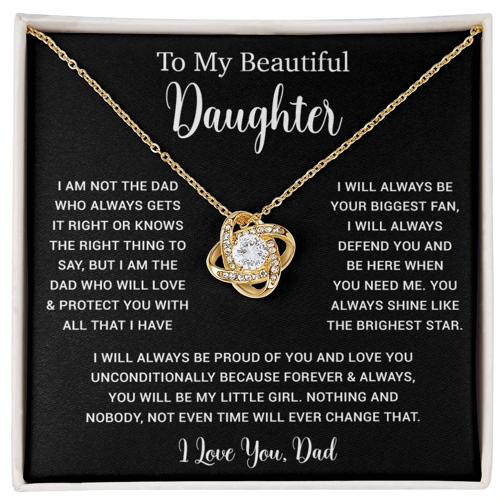 To My Daughter Necklace, Gift for Daughter from Dad, Father Daughter Necklace  6_5_Black