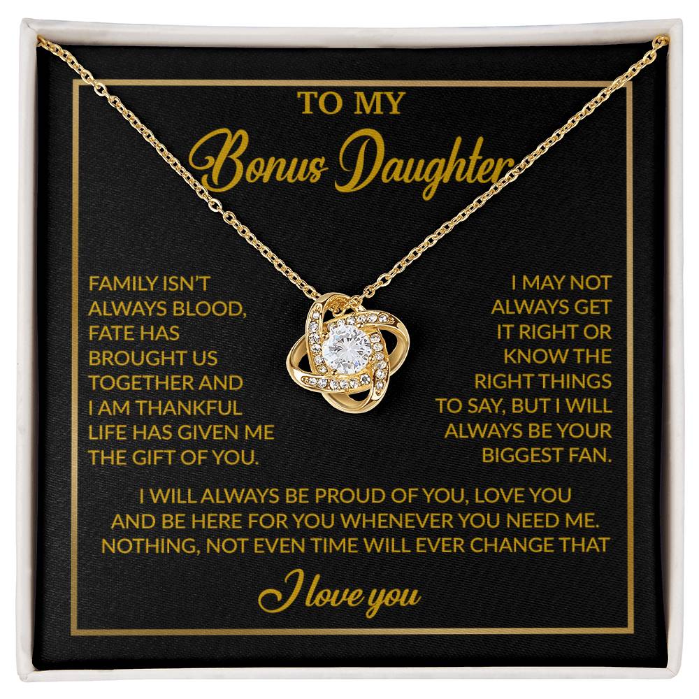 To My Bonus Daughter Necklace, Gift for Bonus Daughter, Step Daughter Birthday 18_4_Gold