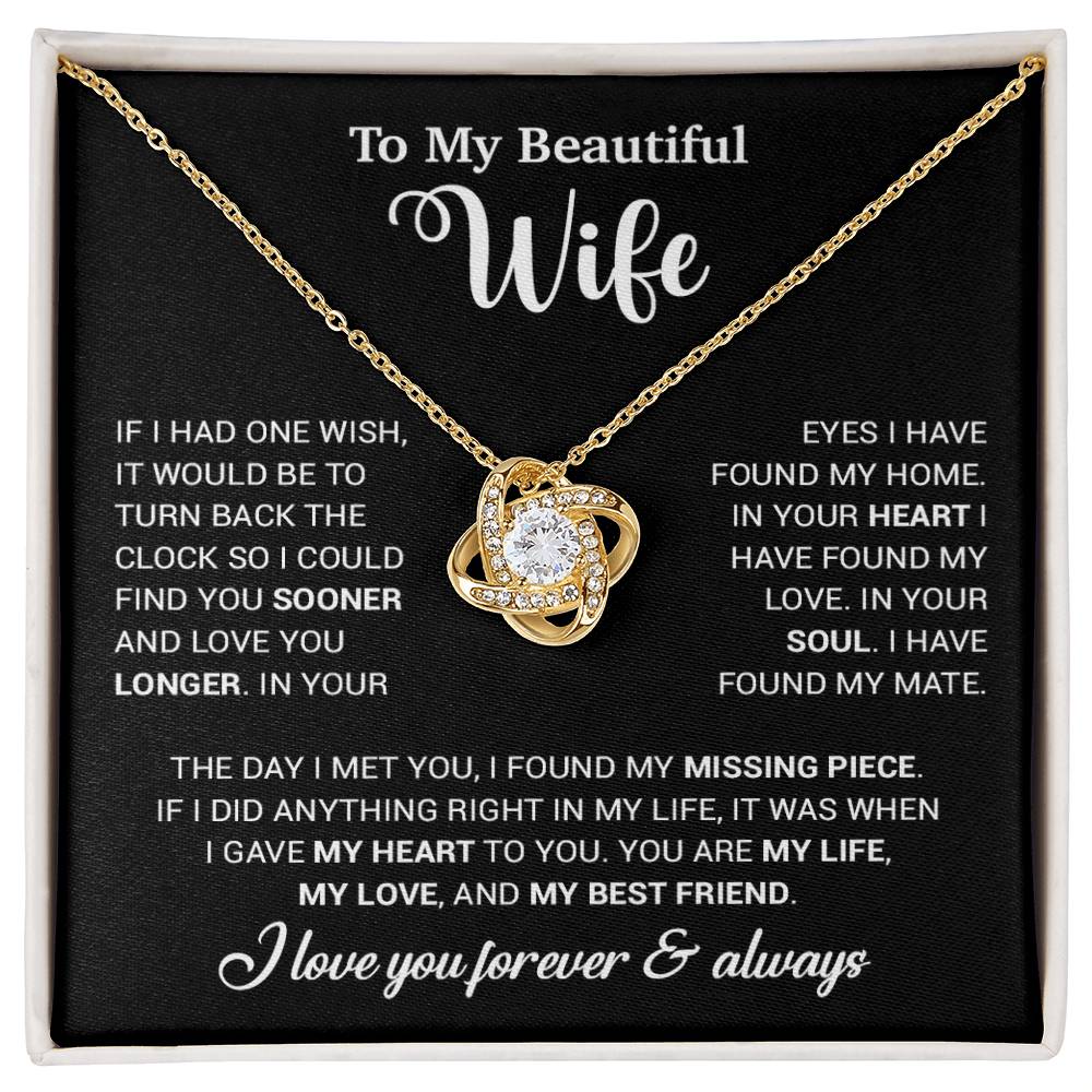 To My Wife Necklace, Wife Gift From Husband, Wife Husband Necklace, Christmas Gift 28_10_Black