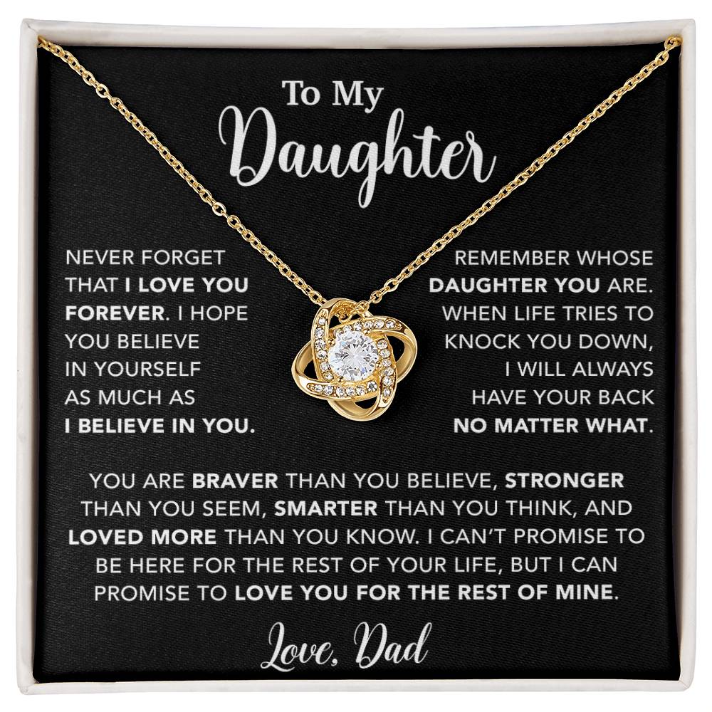 To My Daughter Necklace, Gift for Daughter from Dad, Father Daughter Necklace 7_4_Black