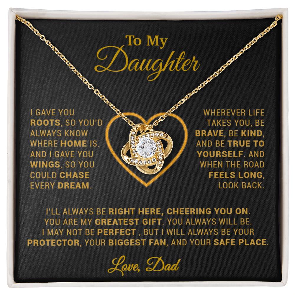 To My Daughter Necklace, Gift for Daughter from Dad, Father Daughter Necklace 18_3_Gold