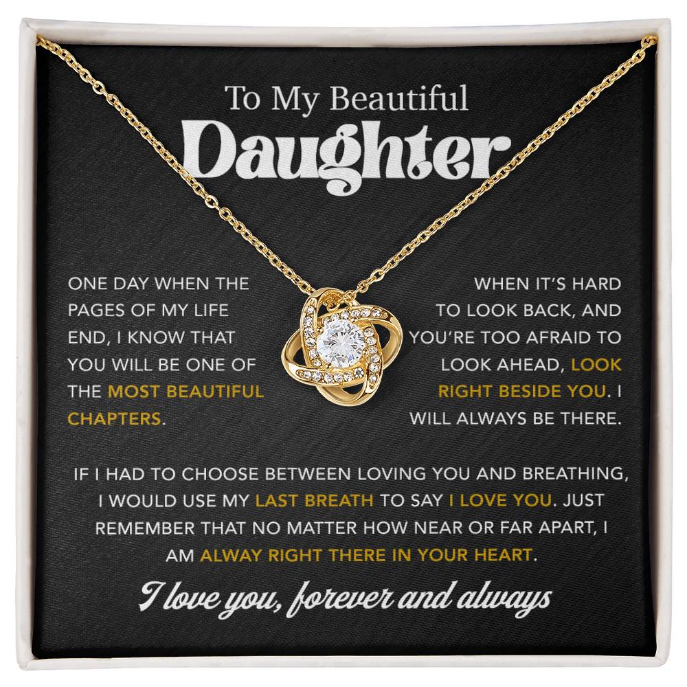 To My Daughter Necklace, Gift for Daughter from Dad, Father Daughter Necklace 7_7_Black