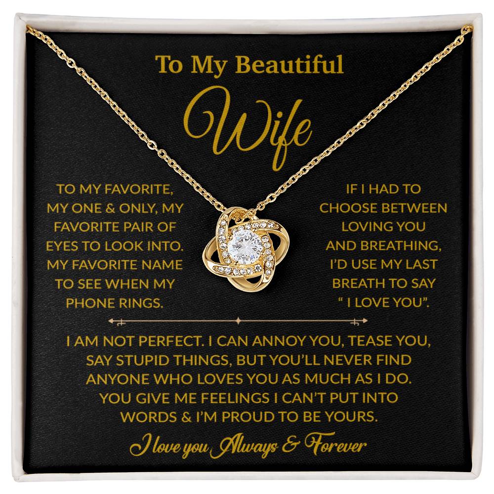 To My Wife Necklace, Gift For Wife, Anniversary Gift For Wife, Necklace For Wife 7_6_Gold