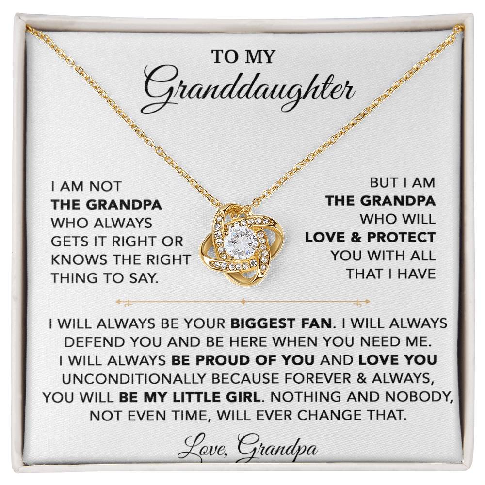 To My Granddaughter Necklace, Granddaughter Gift from Grandpa, Christmas Gift 28_8_White