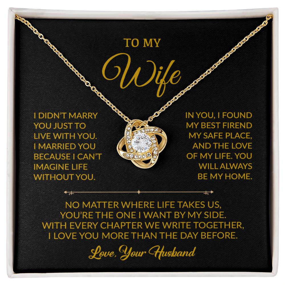 To My Wife Necklace, Gift For Wife, Anniversary Gift For Wife, Necklace For Wife 21_8_Gold