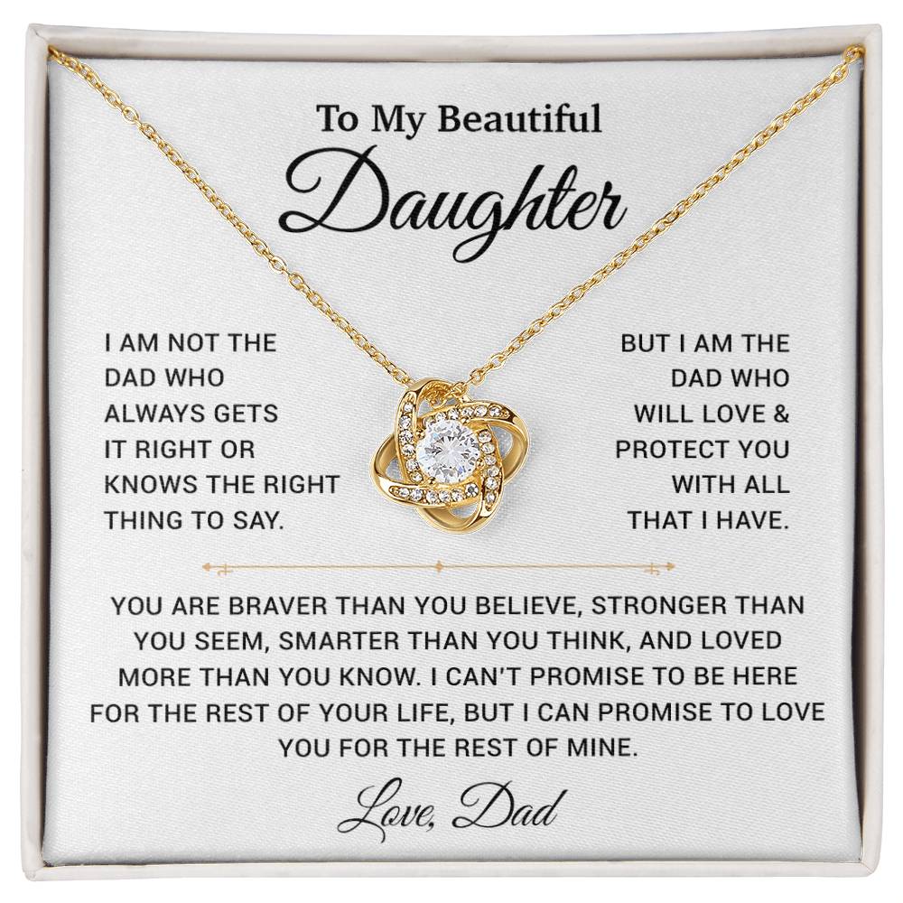 To My Daughter Necklace, Gift for Daughter from Dad, Father Daughter Necklace 19_11_White