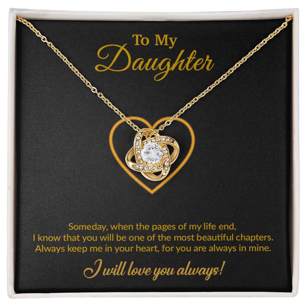 To My Daughter Necklace, Gift for Daughter from Mom, Mother Daughter Necklace 17_8_Gold