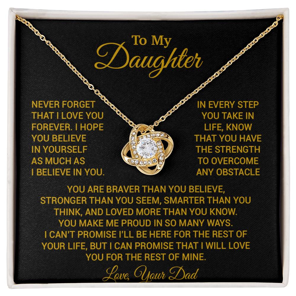 To My Daughter Necklace, Daughter Father Necklace, Daughter Gift From Dad 24_8_Gold