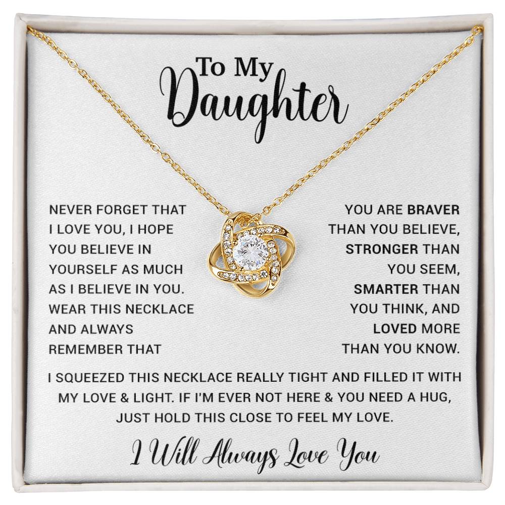 To My Daughter Necklace Gift for Daughter from Dad,Daughter Father Necklace 16_4_White