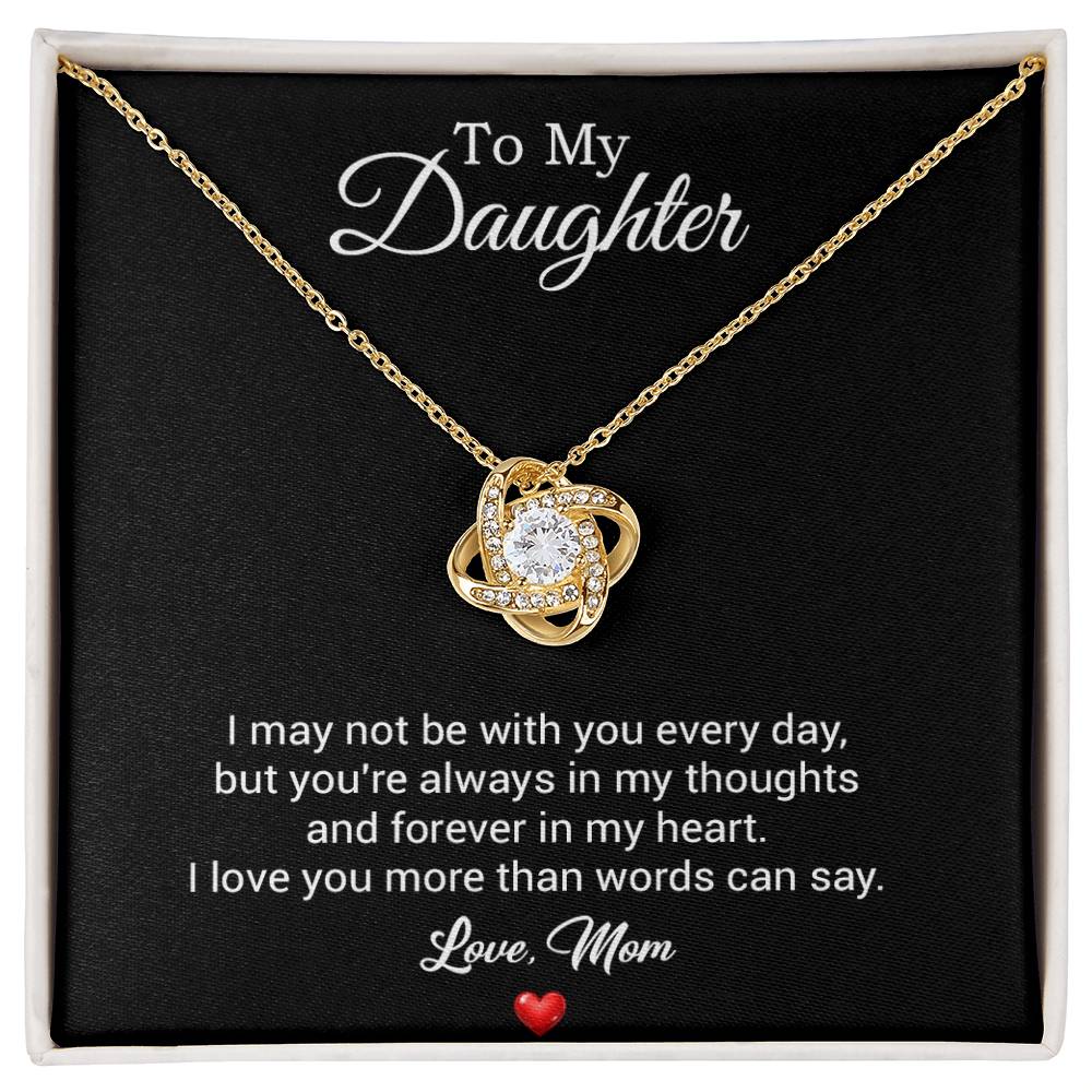 To My Daughter Necklace, Gift For Daughter From Mom, Daughter Mother Necklace 3_8_Black