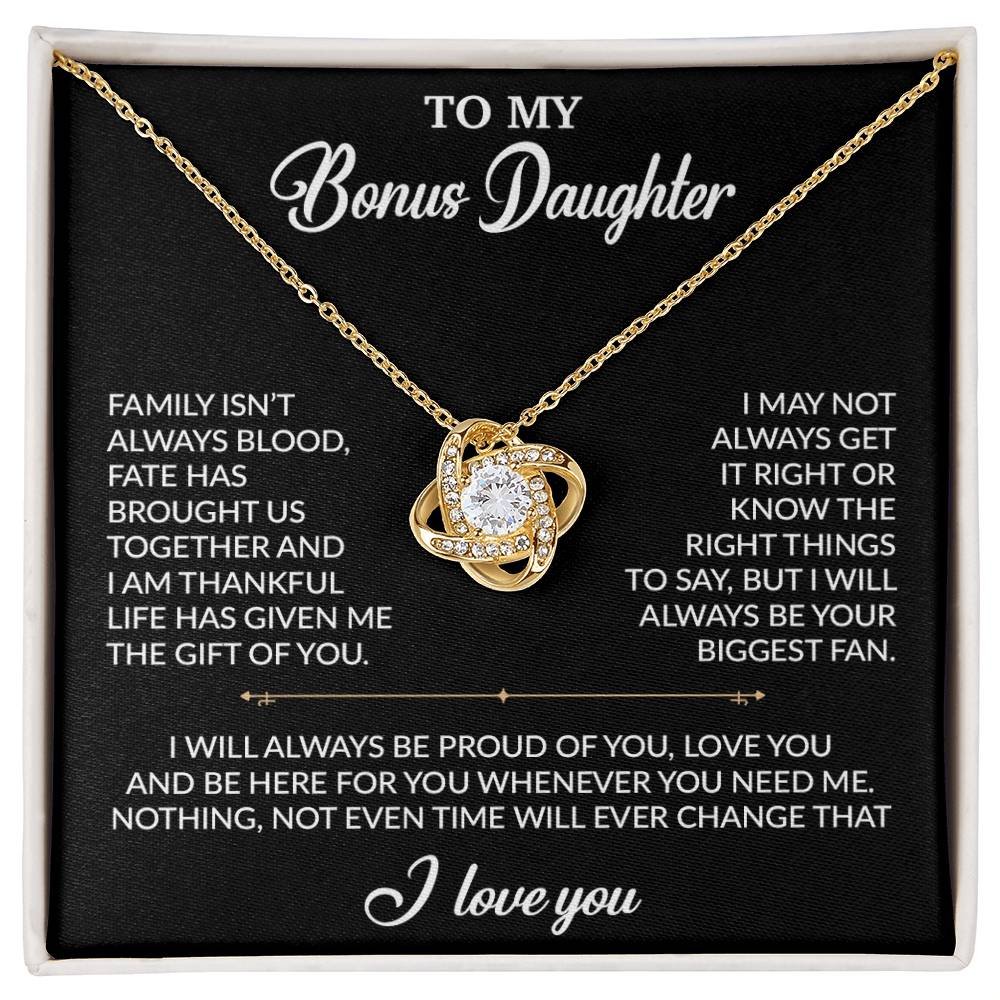 To My Bonus Daughter Necklace, Gift for Bonus Daughter, Step Daughter Birthday 20_2_Black