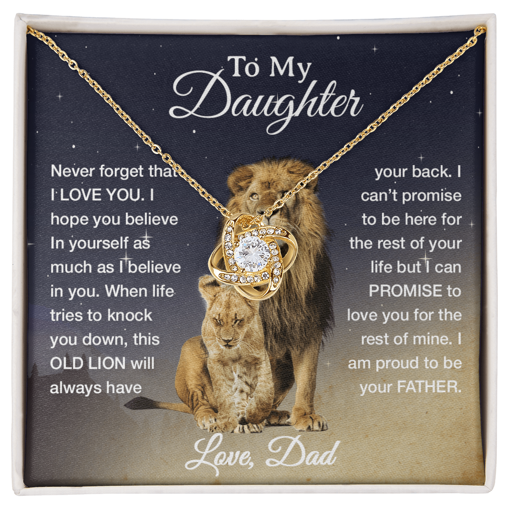 To My Daughter Necklace, Xmas Gift For Daughter From Dad, Daughter Father Lion