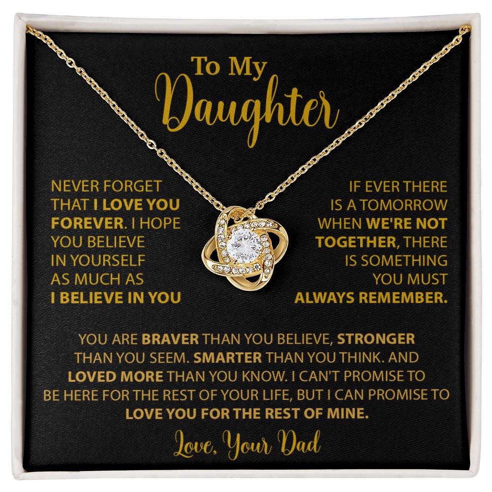 To My Daughter Necklace Gift for Daughter from Dad,Daughter Father Necklace 14_4_Gold