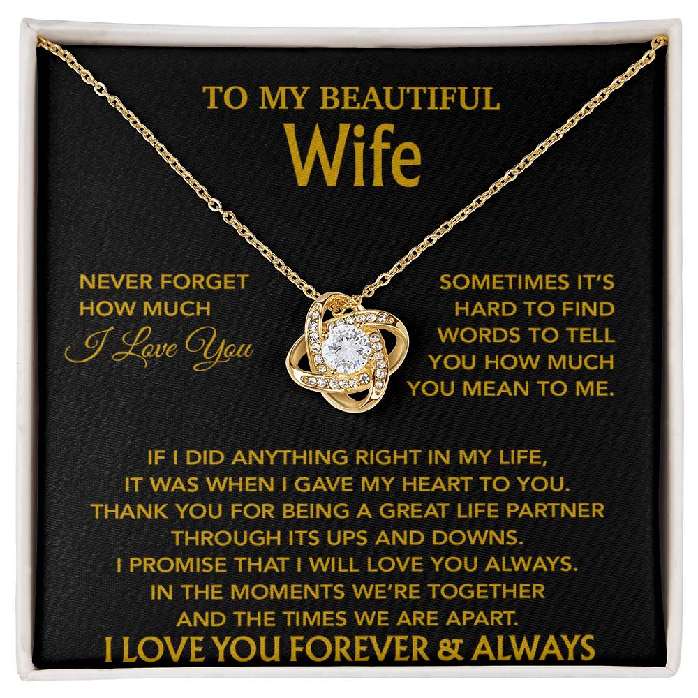 To My Wife Necklace, Christmas Gifts For Wife, Anniversary Cute Gift For Wife_Gold_20_8