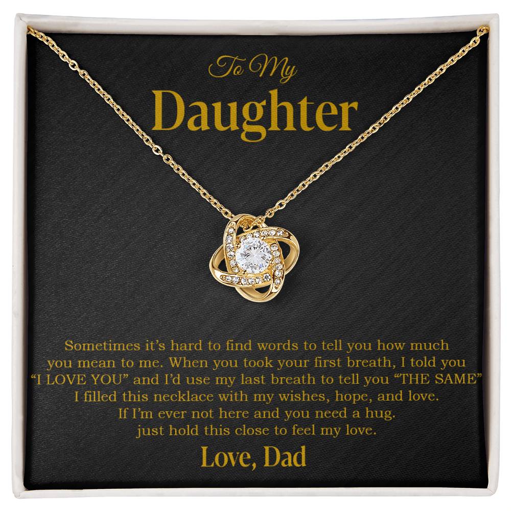 To My Daughter Necklace, Gift for Daughter from Dad, Father Daughter Necklace 14_4_Gold