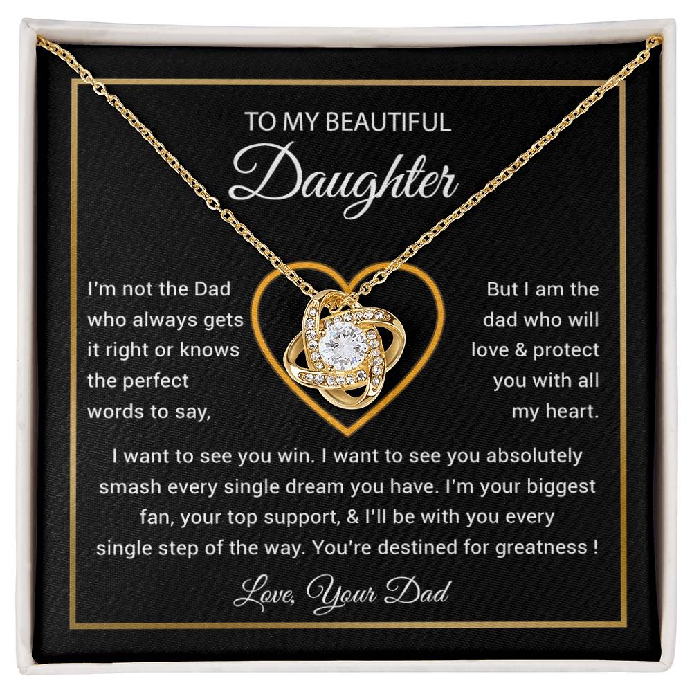 To My Daughter Necklace, Gift for Daughter from Dad, Father Daughter Necklace 9_6_Black