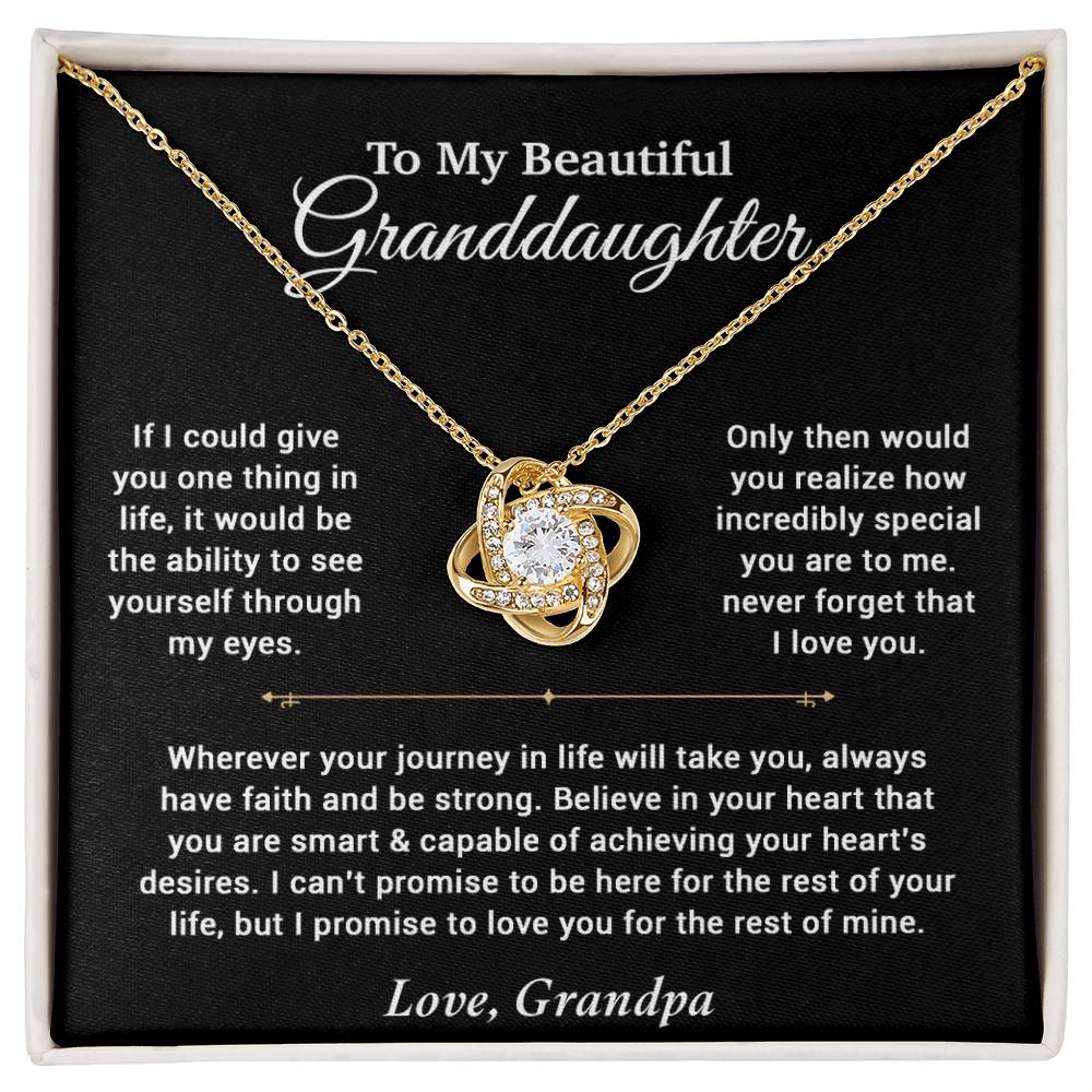 To My Granddaughter Necklace, Birthday Gift For Granddaughter, Birthday Gifts 10_6_Black