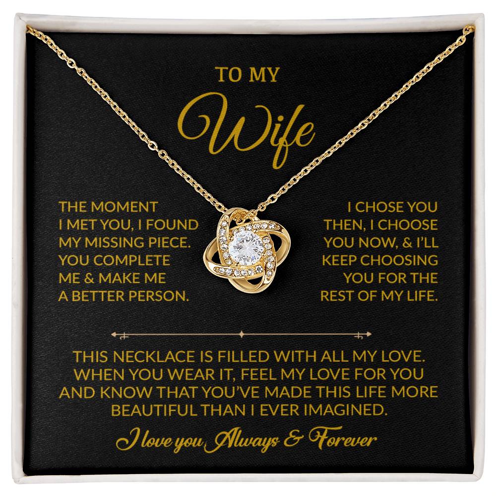 To My Wife Necklace, Gift For Wife, Anniversary Gift For Wife, Necklace For Wife 20_8_Gold