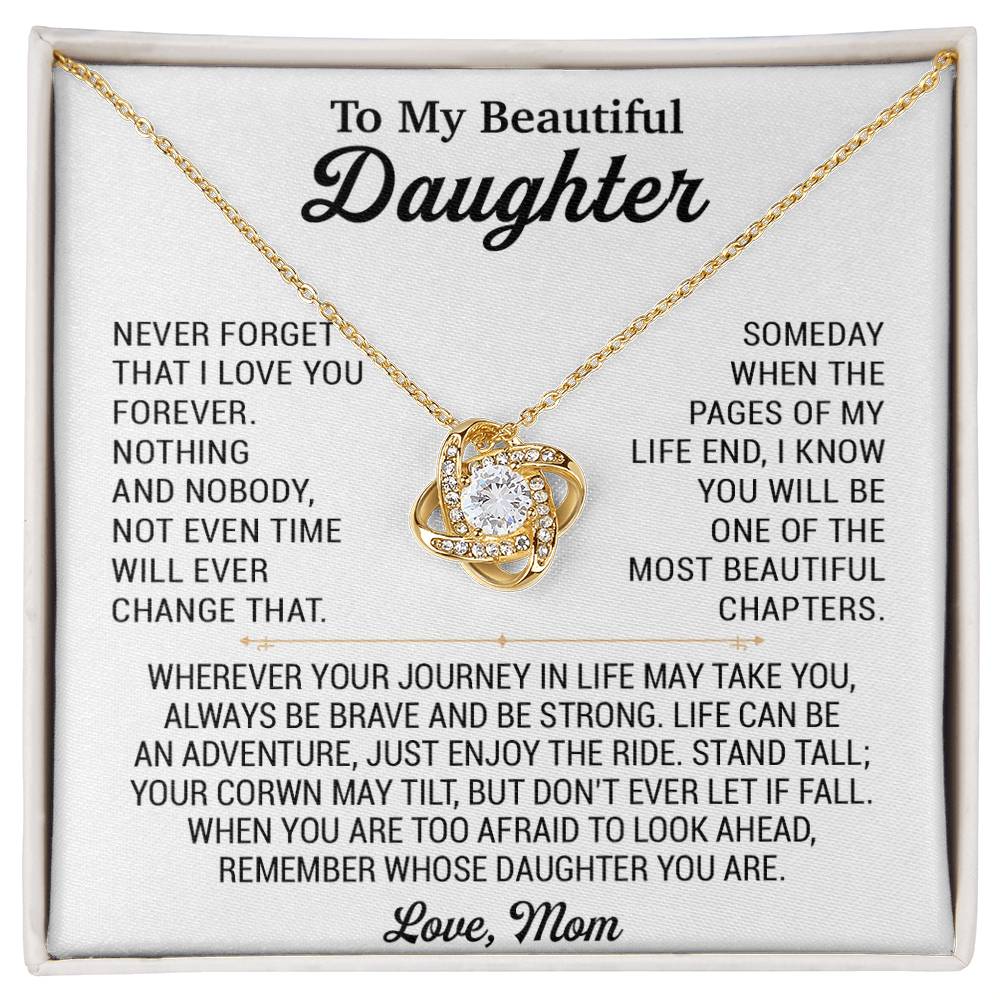 To My Daughter Necklace, Daughter Mother Necklace, Daughter Gift From Mom 17_8_White