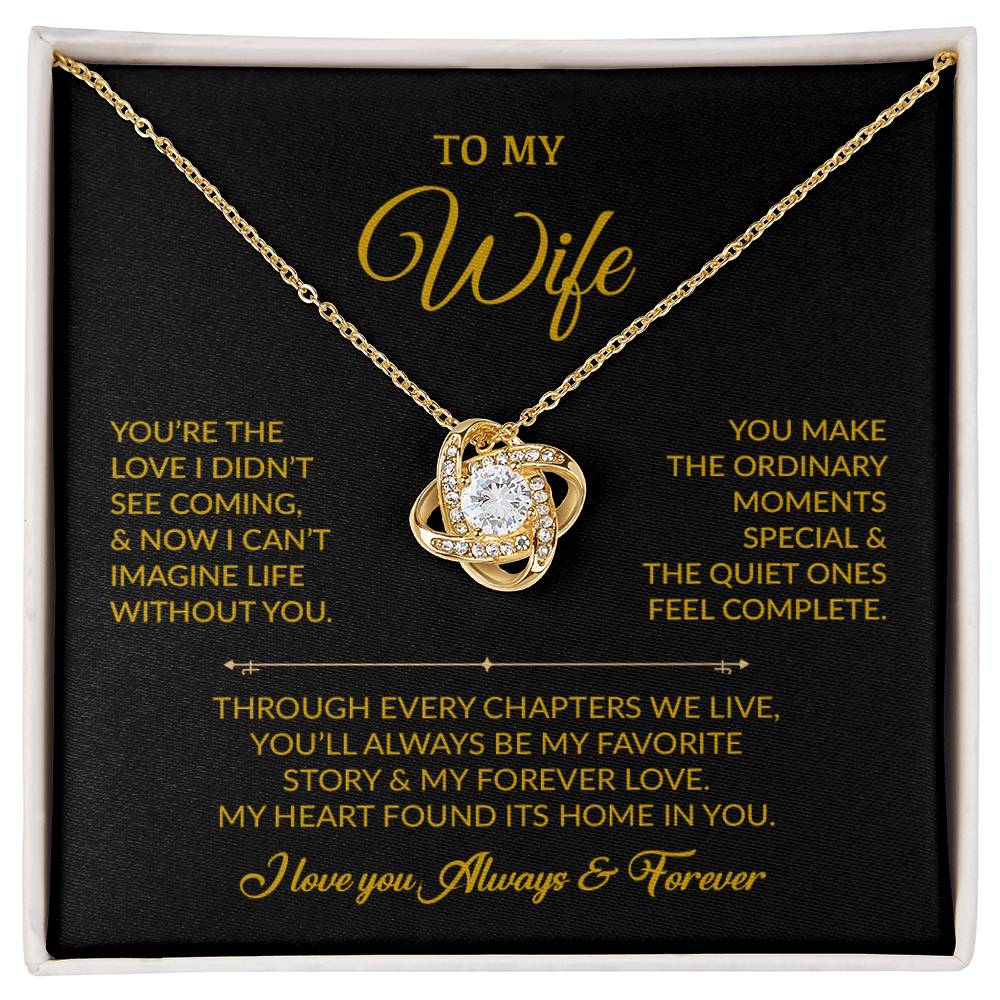 To My Wife Necklace, Gift For Wife, Anniversary Gift For Wife, Necklace For Wife 30_7_Gold
