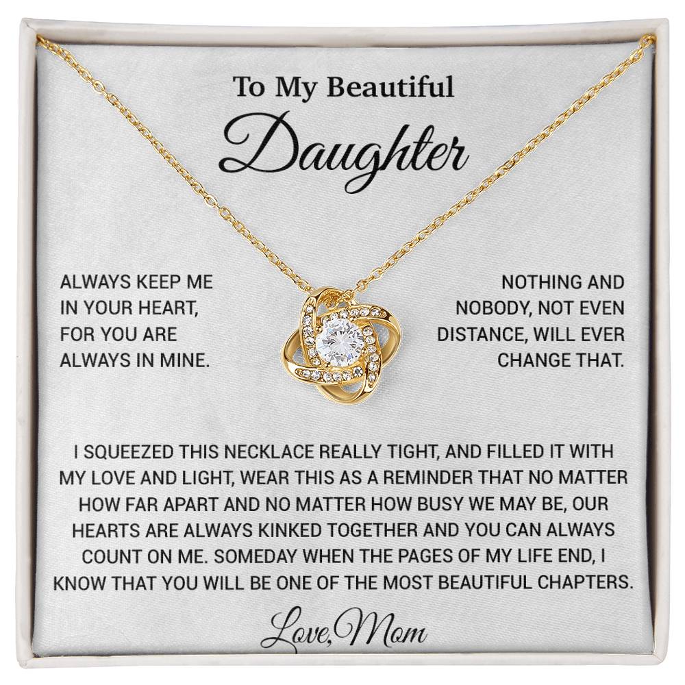 To My Daughter Necklace, Daughter Mother Necklace, Daughter Gift From Mom 9_6_White
