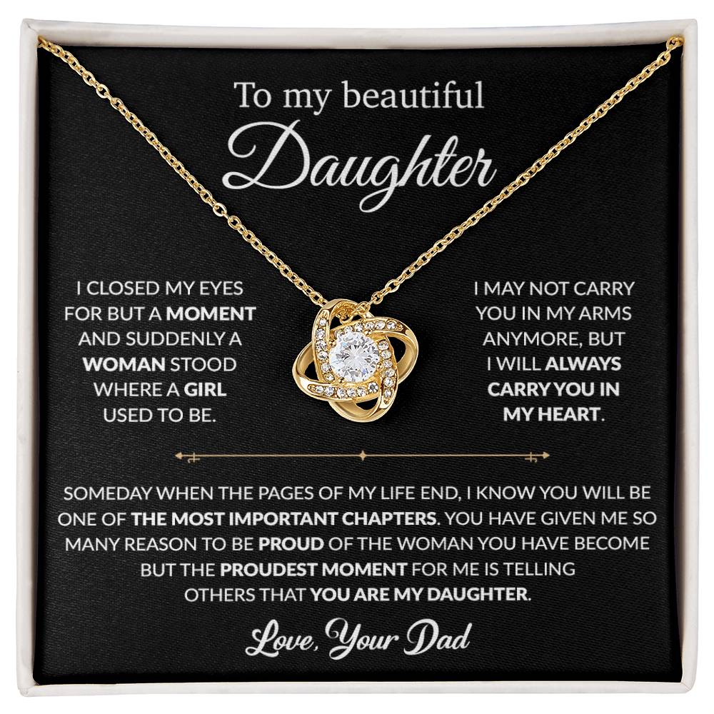 To My Daughter Necklace, Gift For Daughter From Dad, Daughter Father Necklace 9_1_Black
