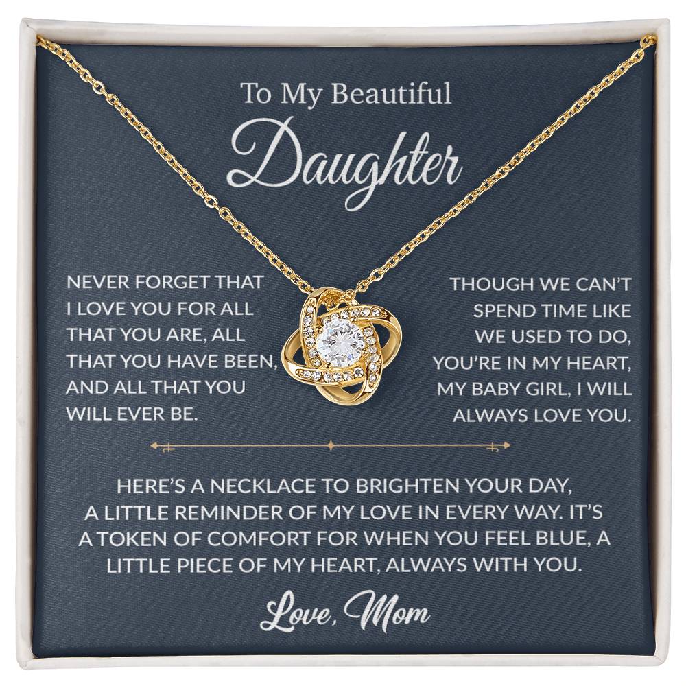 To My Daughter Necklace, Gift for Daughter from mom, Daughter mother Necklace 27_6_Blue