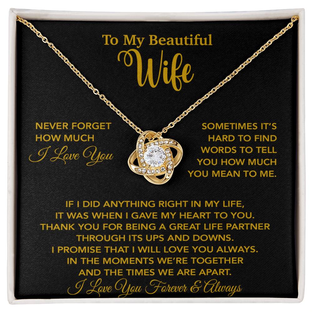 To My Wife Necklace, Christmas Gifts For Wife, Anniversary Cute Gift For Wife_Gold_25_9