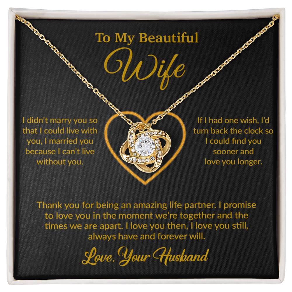 To My Wife Necklace, Gift For Wife, Anniversary Gift For Wife, Necklace For Wife 12_6_Gold