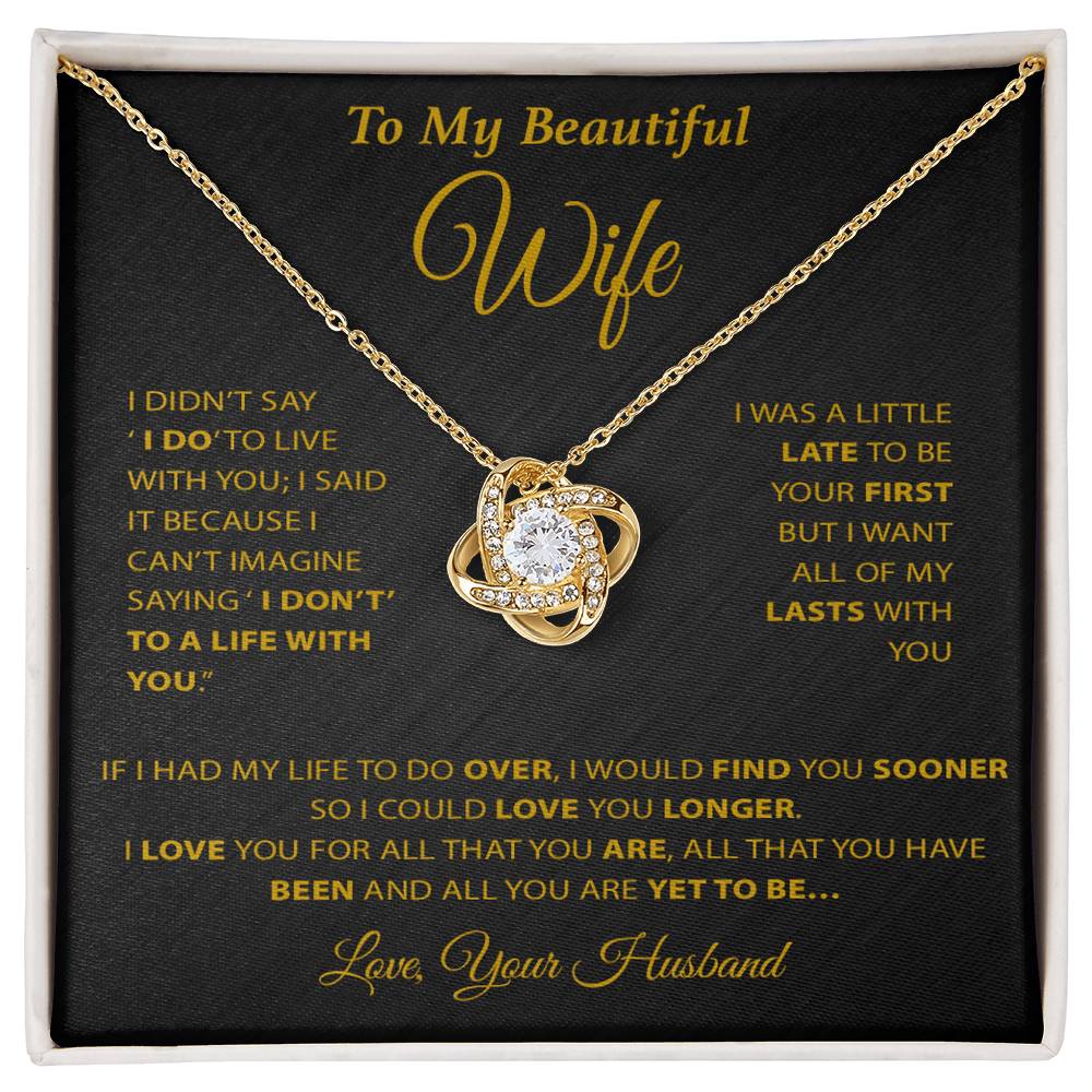 To My Wife Necklace, Wife Gift from Husband, Wife Birthday Gift, Birthday Gift 20_2_Gold