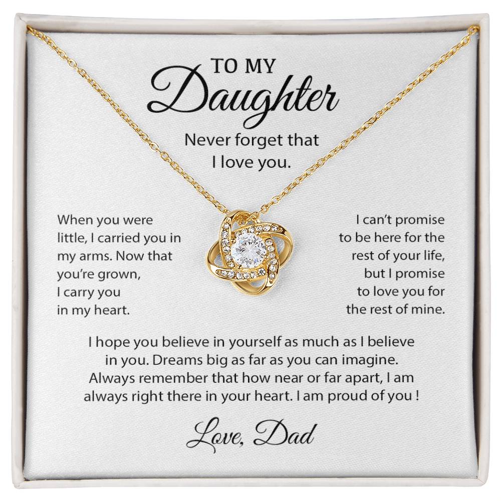 To My Daughter Necklace, Gift for Daughter from Dad, Father Daughter Necklace 10_6_White