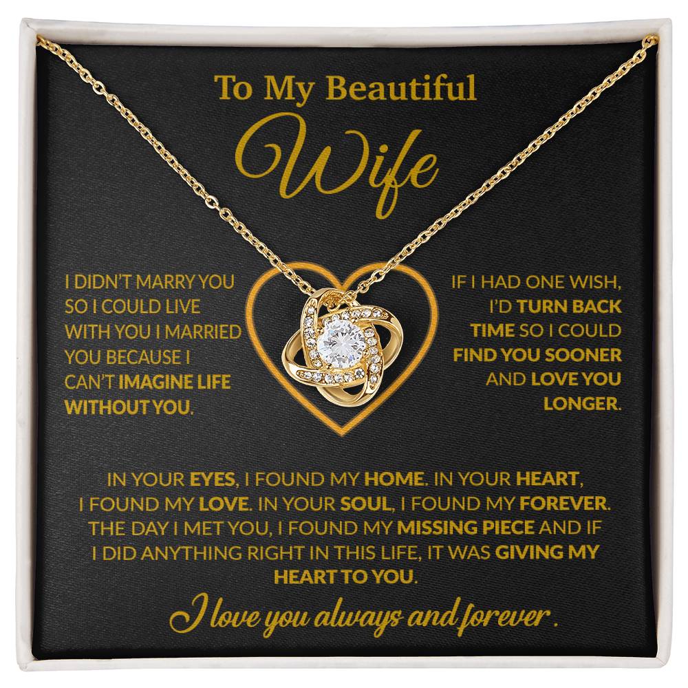 To My Wife Necklace, Wife Gift from Husband, Christmas Gift 8_12_Gold
