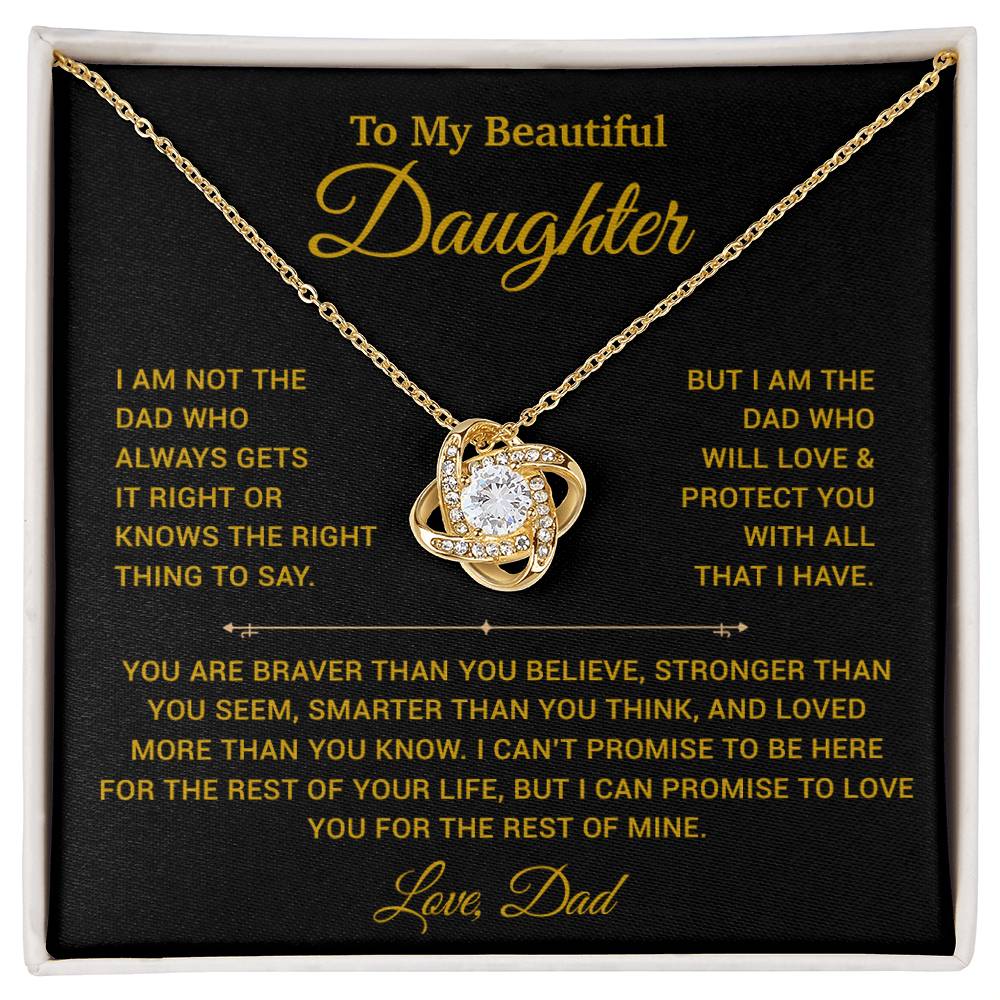 To My Daughter Necklace, Gift for Daughter from Dad, Father Daughter Necklace 19_11_Gold
