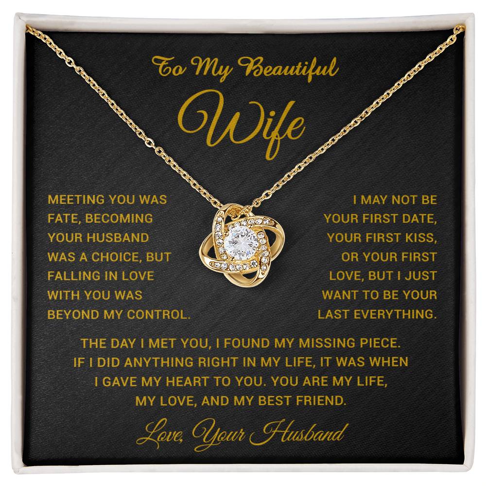 To My Wife Necklace, Gift For Wife, Anniversary Gift For Wife, Necklace For Wife 3_5_Gold