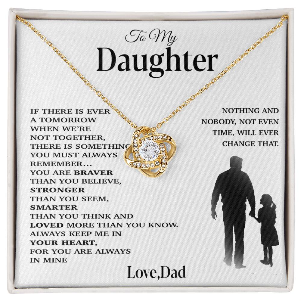 To My Daughter Necklace, Gift for Daughter from Dad, Father Daughter Necklace 29_11_White