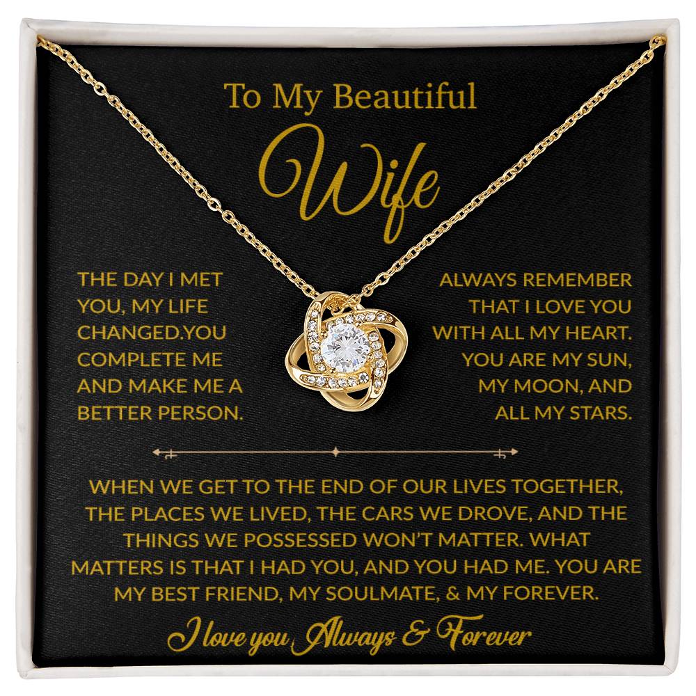 To My Wife Necklace, Gift For Wife, Anniversary Gift For Wife, Necklace For Wife 22_6_Gold