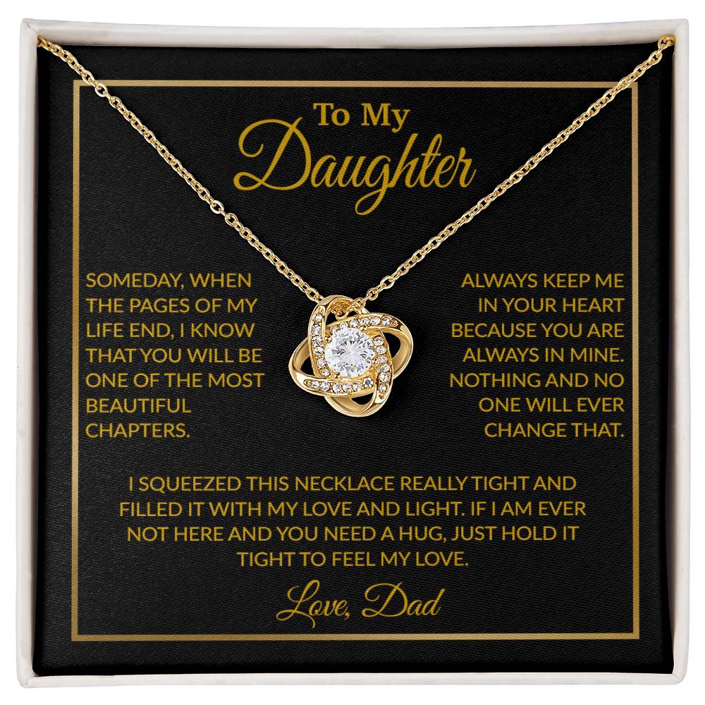 To My Daughter Necklace, Gift For Daughter From Dad, Daughter Father Necklace 4_12_Gold