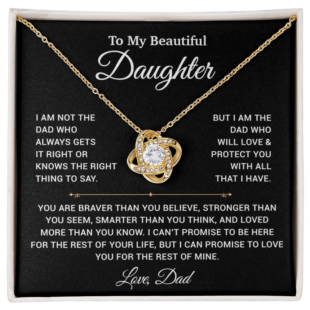 To My Daughter Necklace, Gift for Daughter from Dad, Father Daughter Necklace 19_11_Black
