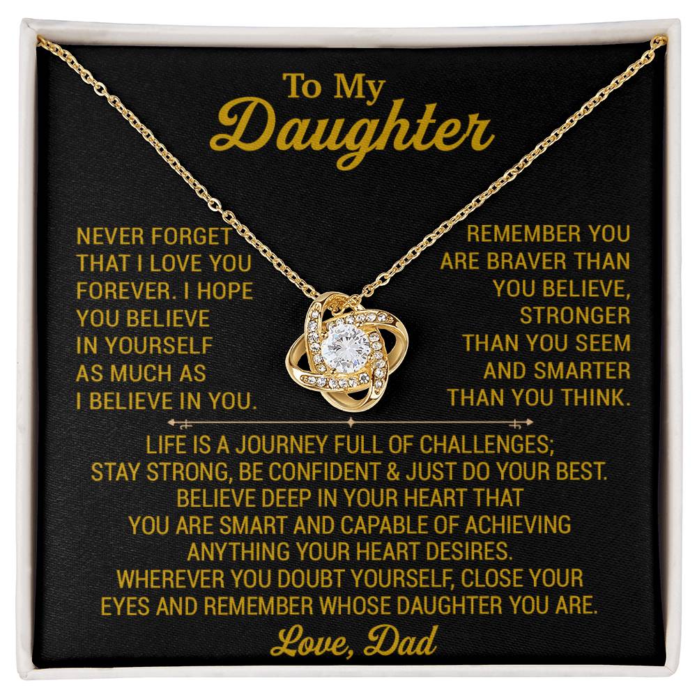 To My Daughter Necklace, Daughter Father Necklace, Daughter Gift From Dad 28_8_Gold