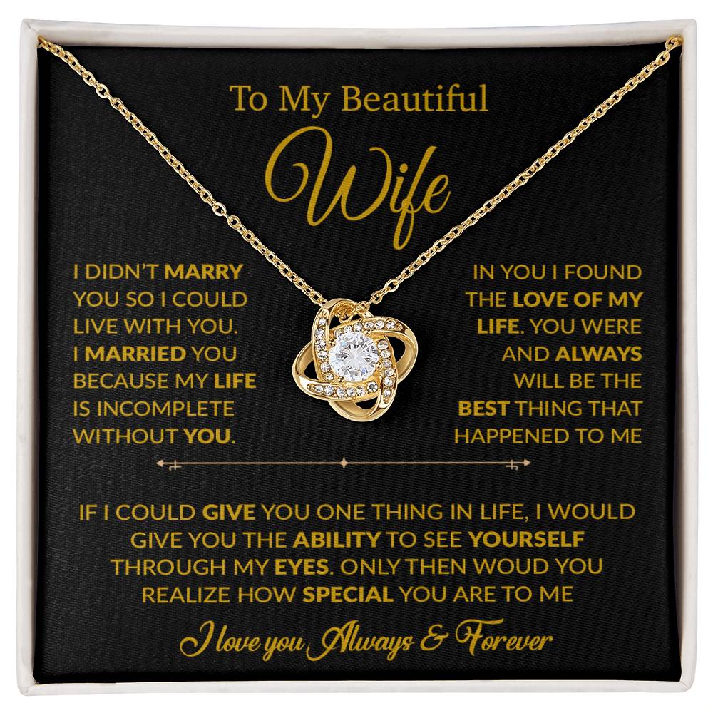 To My Wife Necklace, Gift For Wife, Anniversary Gift For Wife, Necklace For Wife 23_6_Gold