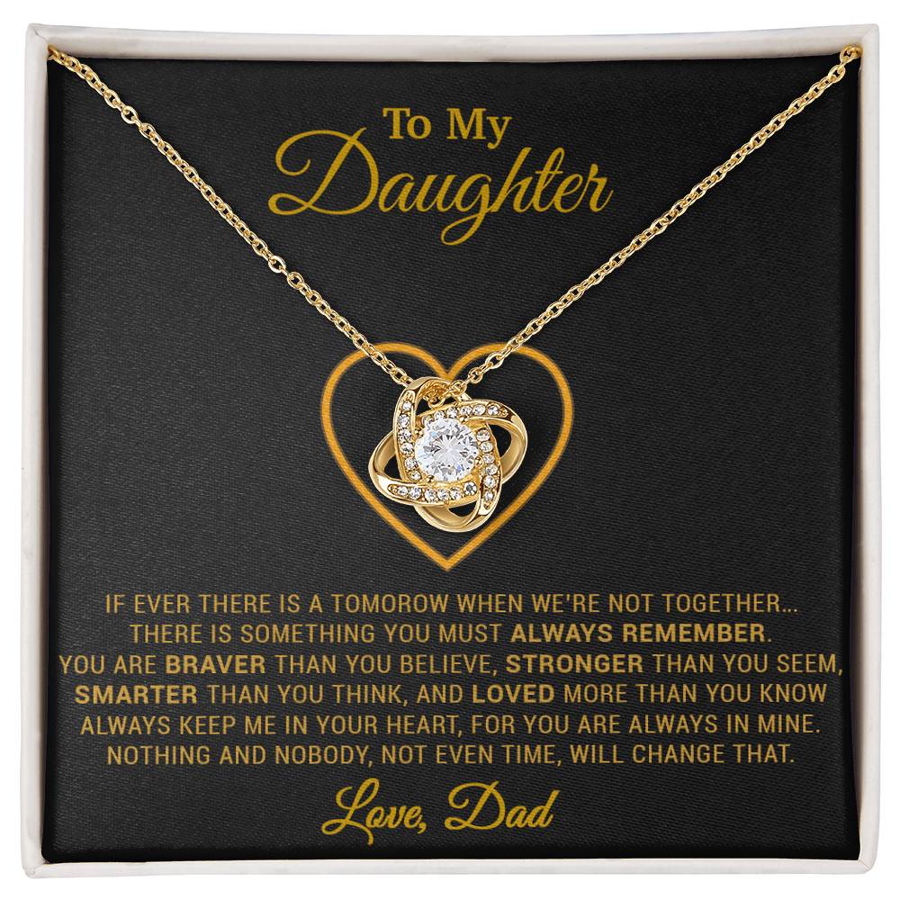 To My Daughter Necklace, Gift for Daughter from Dad, Father Daughter Necklace 12_12_Gold